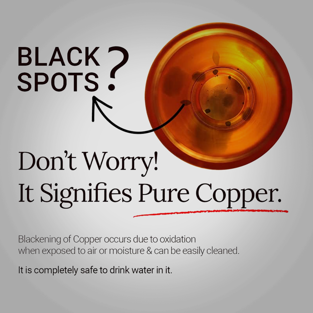 Copperika Bedroom Jar Hammered Diwali Gift Set Copper Water Bottle 1000ml + Copper Glass (Pack of 2-300ml Each) Original Heavy Build |BPA Free with Ayurvedic & Other HealthBenefits for Home & Office