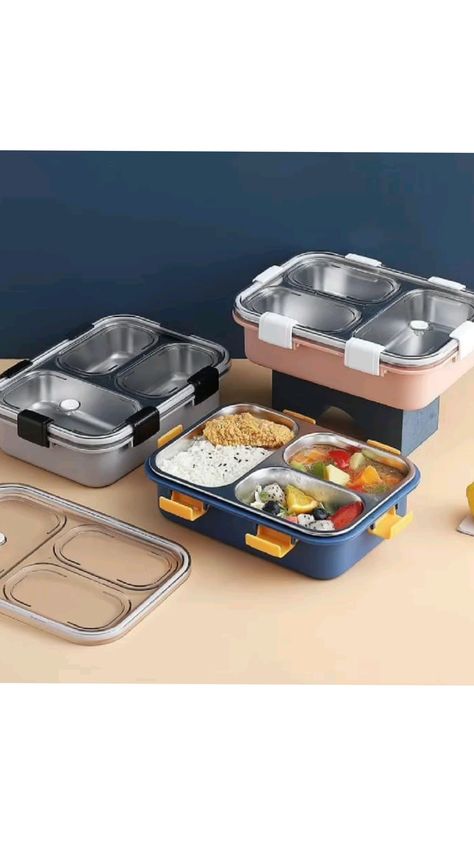 Copperika Lunch Box Sealed Leakage Proof Stainless Steel Lunch Box 3 Compartment for School Kids and Adults, 750mlwith Fork,Chopstick & Spoon Lid Office Food Container
