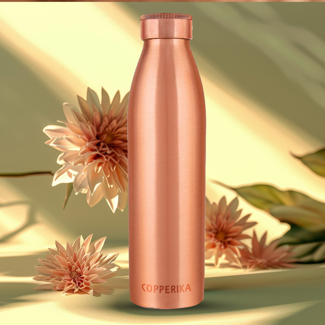 Copperika Classic Copper Water Bottle 950ml Original Heavy Build | BPA Free | 100% Leak Proof With Ayurvedic & Other Health Benefits