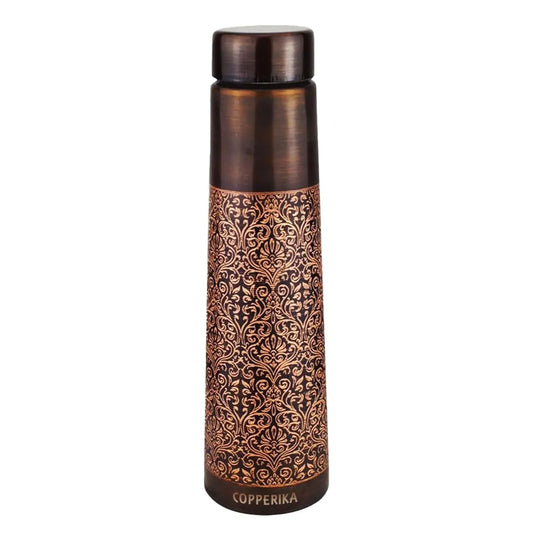 Copperika Antique Engraved Tower Copper Water Bottle