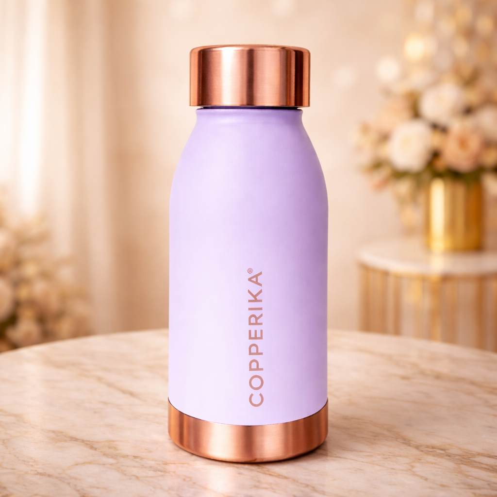 Copperika® Printed 100% Pure Copper Water Bottle 500ml | Original Heavy Build | Gift Item | Marriage | Return Gift Item For Home, Office, Kids & Etc