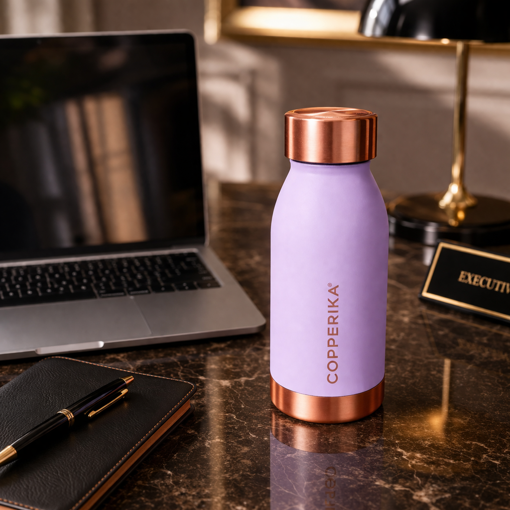 Copperika® Printed 100% Pure Copper Water Bottle 500ml | Original Heavy Build | Gift Item | Marriage | Return Gift Item For Home, Office, Kids & Etc