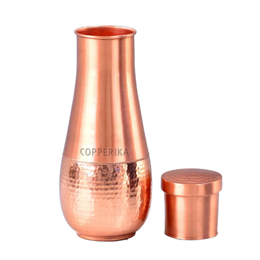 Copperika Tulip Pot Jar 100% Pure Copper Water Bottle 1600ml Original Heavy Build |BPA Free with Ayurvedic & Other Health Benefits for Home, Office & Etc