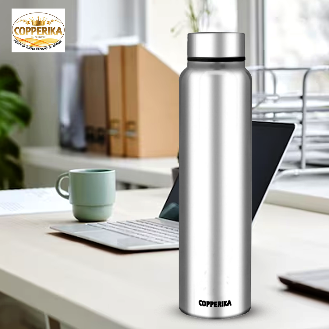 Copperika Premium Stainless Steel Water Bottle (1 litre - 1000ml) BPA Free | Rust Free | 100% Leak Proof | Heavy Build | Light Weight | For Home, Office, Travel, School, Kids & Yoga