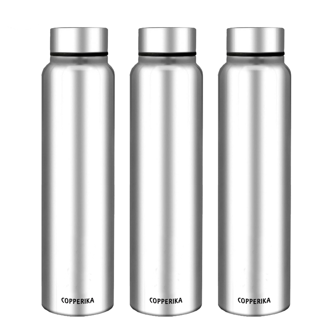 Copperika Premium Stainless Steel Water Bottle (1 litre - 1000ml) BPA Free | Rust Free | 100% Leak Proof | Heavy Build | Light Weight | For Home, Office, Travel, School, Kids & Yoga