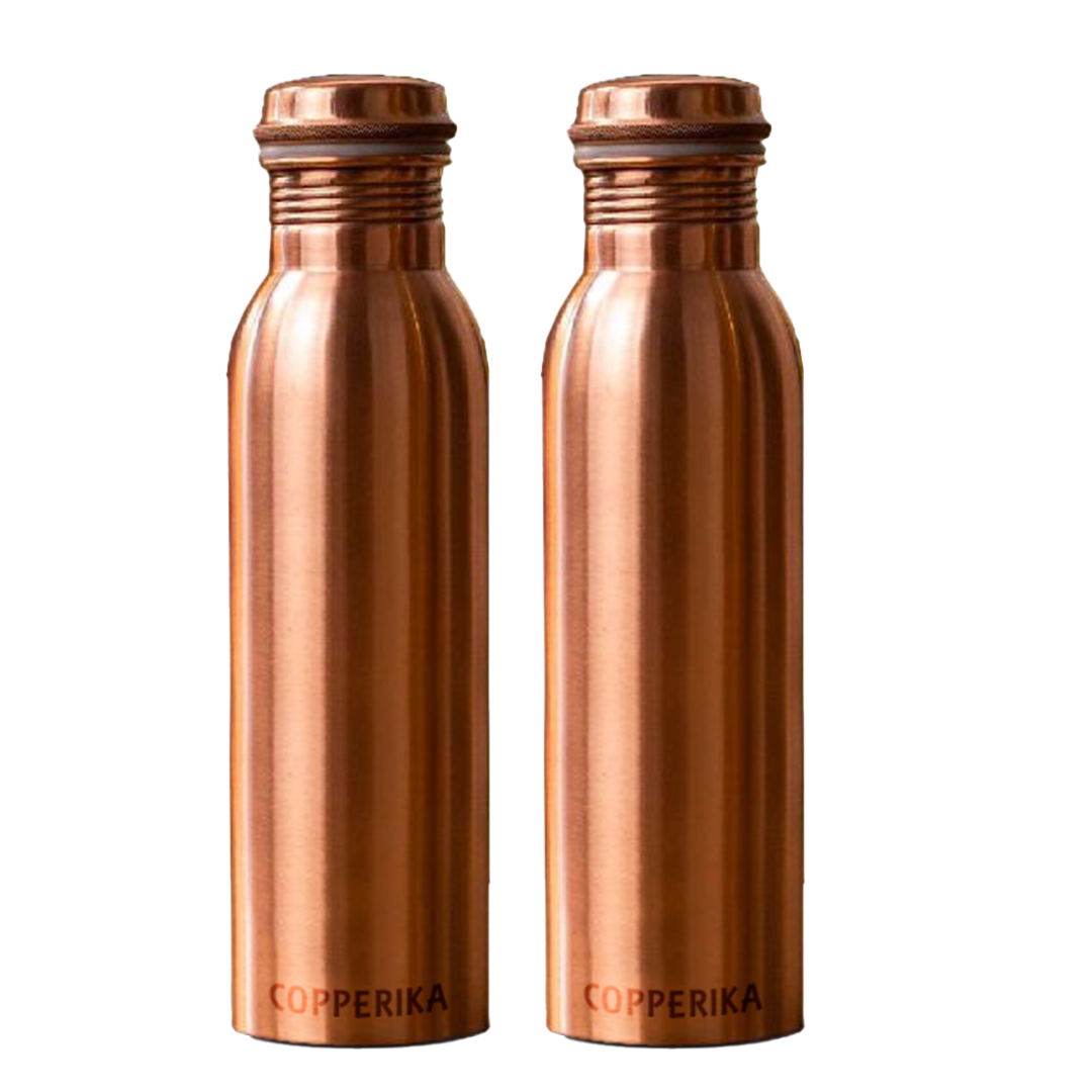 Copperika Pure Copper Water Bottle 750ml Original With Ayurvedic & Other Health | Heavy Build | 100% Leak Proof | BPA Free Benefits For Home, Office, Kids & Yoga
