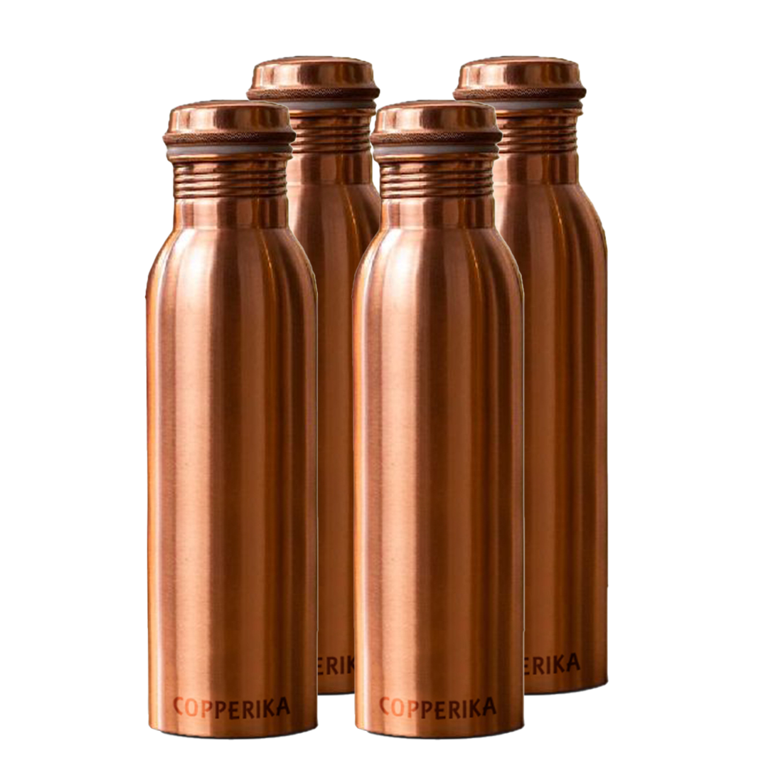 Copperika Pure Copper Water Bottle 750ml Original With Ayurvedic & Other Health | Heavy Build | 100% Leak Proof | BPA Free Benefits For Home, Office, Kids & Yoga